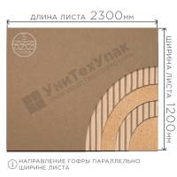 Листовой гофрокартон 2300*1200 мм П-32